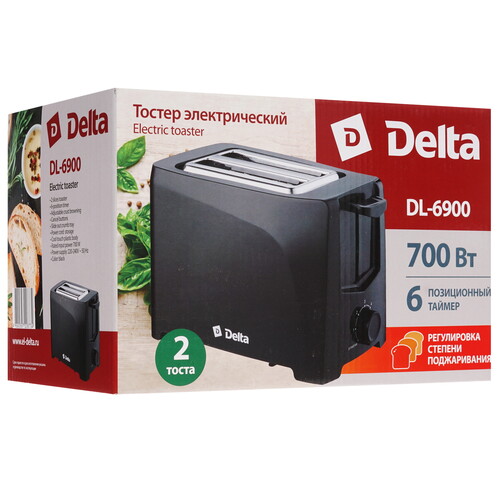 Купить Тостер DELTA DL-6900 черный  8157521. Характеристики, отзывы и цены в Донецке