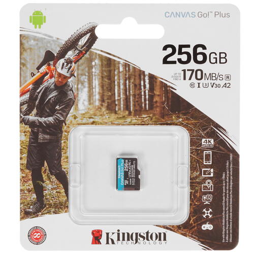 Купить Карта памяти Kingston Canvas Go! Plus microSDXC 256 ГБ [SDCG3/256GBSP]  1664085. Характеристики, отзывы и цены в Донецке