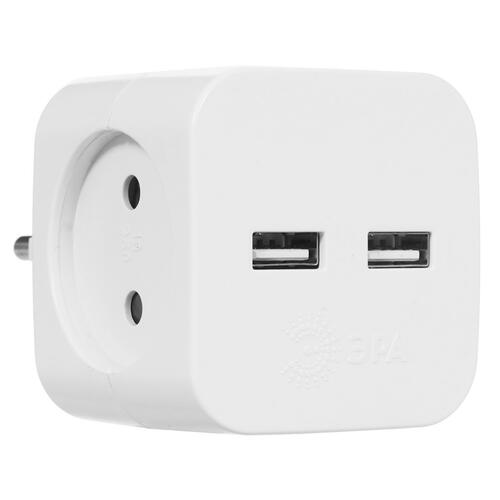 Купить Разветвитель ЭРА SP-2-USB-W белый  5400640. Характеристики, отзывы и цены в Донецке