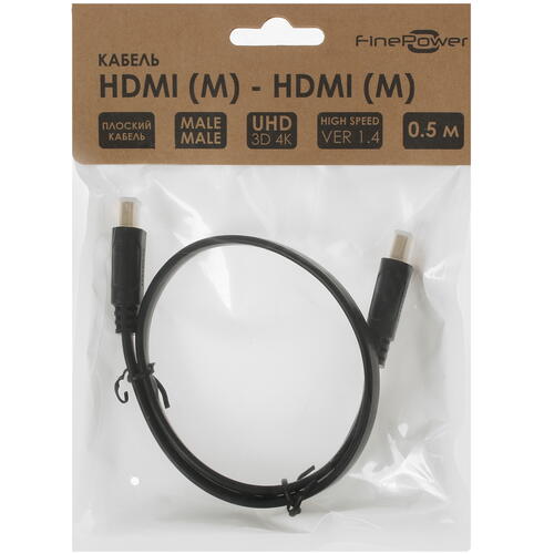 Купить Кабель  FinePower HDMI - HDMI, 0.5 м  5009137. Характеристики, отзывы и цены в Донецке