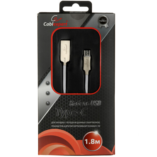 Купить Кабель круглый Cablexpert USB Type-C - USB 2.0 Type-A белый 1.8 м  5485414. Характеристики, отзывы и цены в Донецке