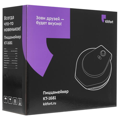 Купить Пицца-мейкер Kitfort КТ-1681 черный  9965900. Характеристики, отзывы и цены в Донецке