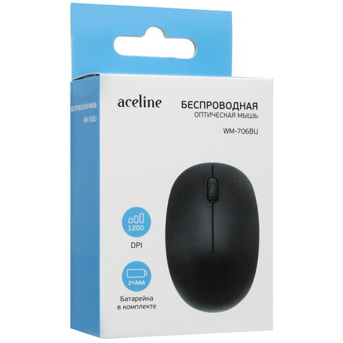 Купить Мышь беспроводная Aceline WM-706BU  черный  5045932. Характеристики, отзывы и цены в Донецке