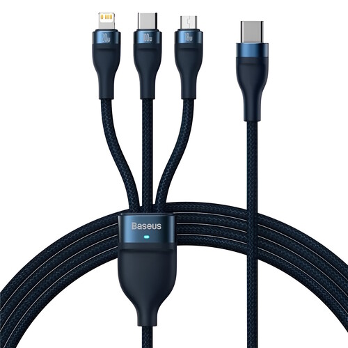 Купить Кабель круглый Baseus Lightning 8-pin, micro USB, USB Type-C - USB Type-C синий 1.5 м  5627811. Характеристики, отзывы и цены в Донецке