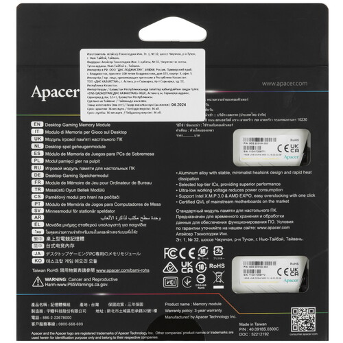 Купить Оперативная память Apacer NOX RGB [AH4U32G36C252NWAA-2] 32 ГБ  5457093. Характеристики, отзывы и цены в Донецке