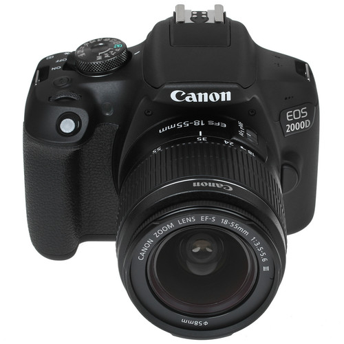Купить Зеркальный фотоаппарат Canon EOS 2000D Kit 18-55mm DC черный  5068844. Характеристики, отзывы и цены в Донецке