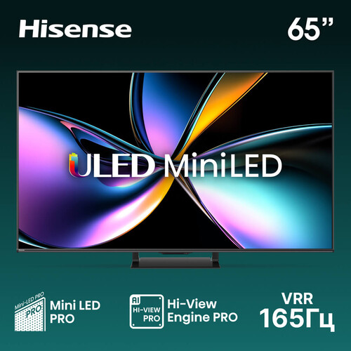 Купить 65" (164 см) Телевизор Hisense 65U7Q PRO черный  5627310. Характеристики, отзывы и цены в Донецке