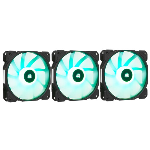 Купить Комплект вентиляторов Corsair iCUE SP120 RGB ELITE [CO-9050109-WW] черный  5610061. Характеристики, отзывы и цены в Донецке