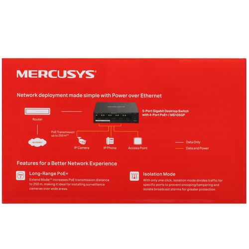 Купить Коммутатор Mercusys MS105GP  5416665. Характеристики, отзывы и цены в Донецке