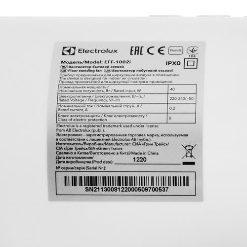 Купить Вентилятор Electrolux EFF-1002i  белый  4835293. Характеристики, отзывы и цены в Донецке