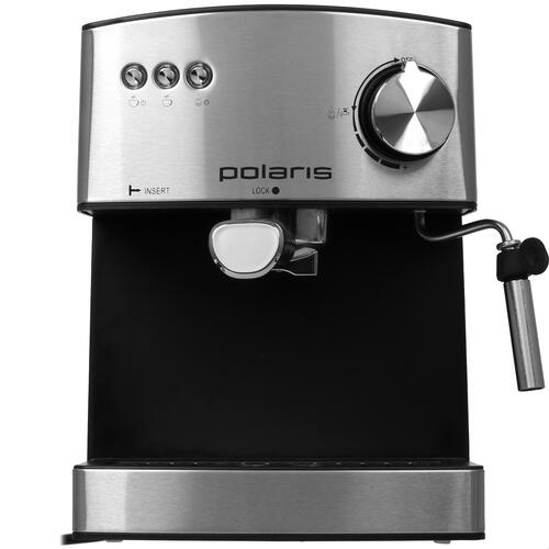 Купить Кофеварка рожковая Polaris PCM 1528AE Adore Crema серебристый  5347929. Характеристики, отзывы и цены в Донецке