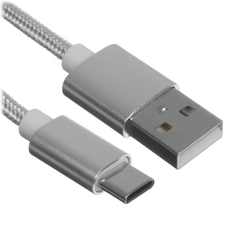 Купить Кабель круглый REXANT USB Type-C - USB 2.0 Type-A серебристый 1 м  5479560. Характеристики, отзывы и цены в Донецке