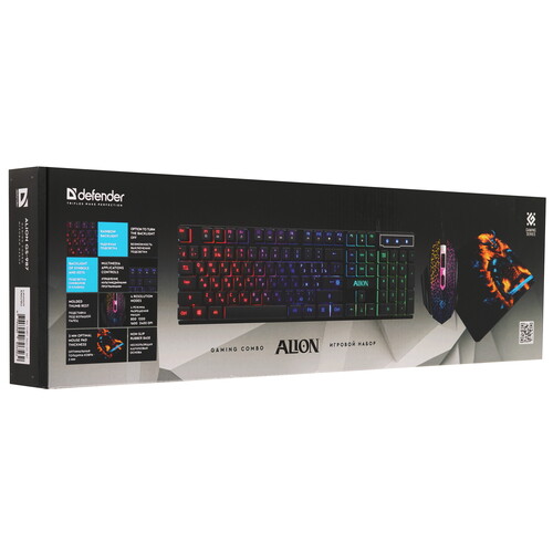 Купить Клавиатура+мышь+ковер Defender Alion GS-987 черный  9171772. Характеристики, отзывы и цены в Донецке