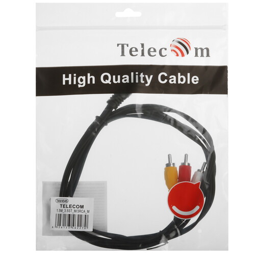 Купить Кабель соединительный   Telecom 3.5 mm jack - RCA x3 черный  1326514. Характеристики, отзывы и цены в Донецке
