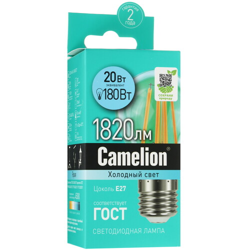 Купить Лампа филаментная Camelion LED20-A60-FL/845/E27  5642995. Характеристики, отзывы и цены в Донецке