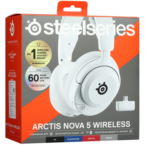 Купить Беспроводные наушники SteelSeries Arctis Nova 5 белый 2024  5494509. Характеристики, отзывы и цены в Донецке