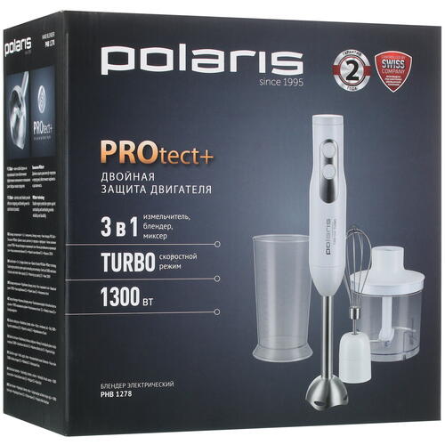 Купить Блендер погружной Polaris PHB 1278 белый  9970365. Характеристики, отзывы и цены в Донецке