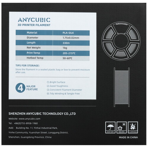 Купить Пластик Anycubic PLA Silk  5499249. Характеристики, отзывы и цены в Донецке