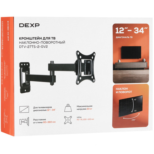 Купить Кронштейн для ТВ DEXP DTV-27TS-2-GV2 черный  9316036. Характеристики, отзывы и цены в Донецке
