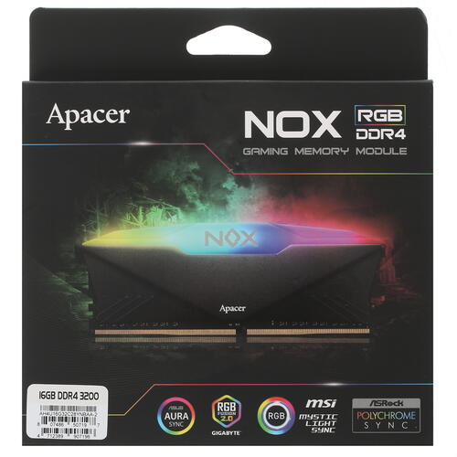 Купить Оперативная память Apacer NOX RGB [AH4U16G32C28YNBAA-2] 16 ГБ  5095720. Характеристики, отзывы и цены в Донецке