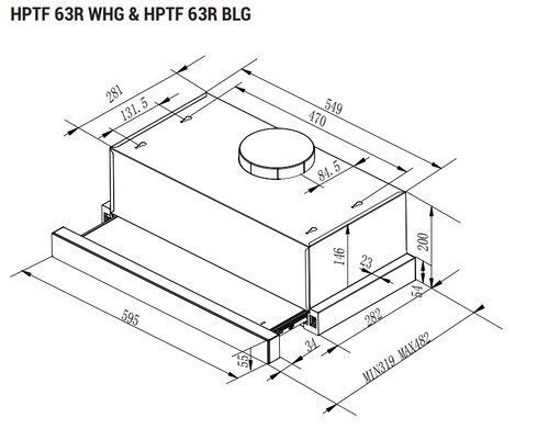 Купить Вытяжка телескопическая Hotpoint HPTF 63R WHG белый/белый  9106750. Характеристики, отзывы и цены в Донецке
