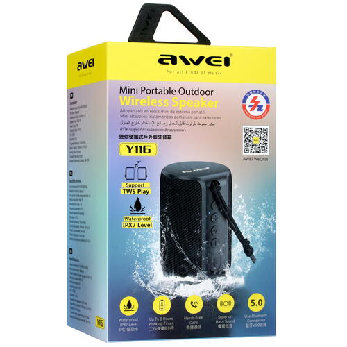 Купить Портативная колонка Awei Y116, черный  4759634. Характеристики, отзывы и цены в Донецке