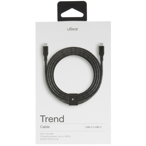 Купить Кабель круглый uBear USB Type-C - USB Type-C черный 2.4 м  5466122. Характеристики, отзывы и цены в Донецке