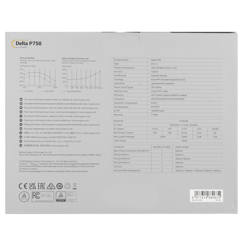 Купить Блок питания Ocypus Delta P750 [Delta-P750-B1FDBK024X-EU] черный  5617704. Характеристики, отзывы и цены в Донецке