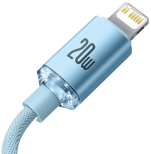 Купить Кабель круглый Baseus Lightning 8-pin - USB Type-C голубой 1.2 м  5627576. Характеристики, отзывы и цены в Донецке