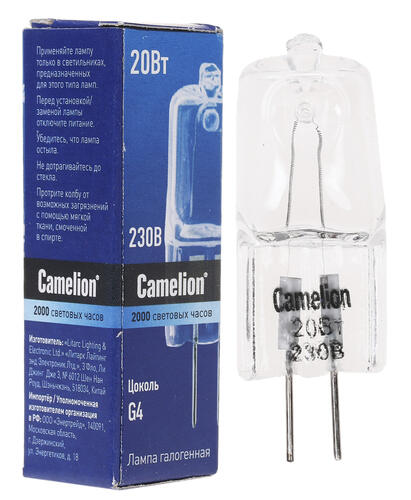 Купить Лампа галогенная Camelion G4/JD/20W/220V  1109791. Характеристики, отзывы и цены в Донецке