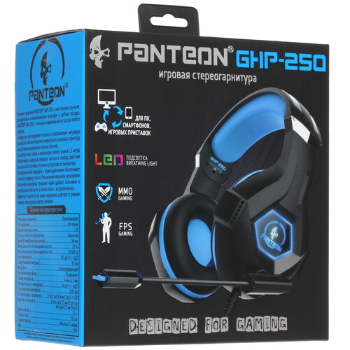 Купить Проводные наушники Panteon GHP-250 голубой 2021  4751648. Характеристики, отзывы и цены в Донецке