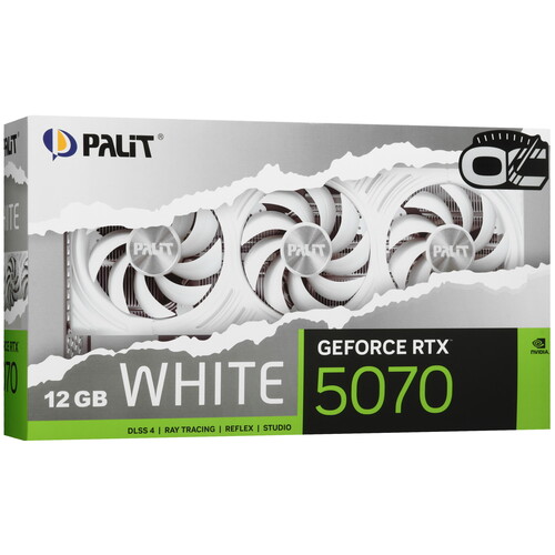 Купить Видеокарта Palit GeForce RTX 5070 White OC  5633416. Характеристики, отзывы и цены в Донецке