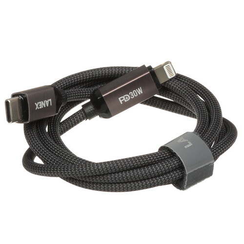 Купить Кабель круглый LANEX Lightning 8-pin - USB Type-C серый 1 м  9280483. Характеристики, отзывы и цены в Донецке