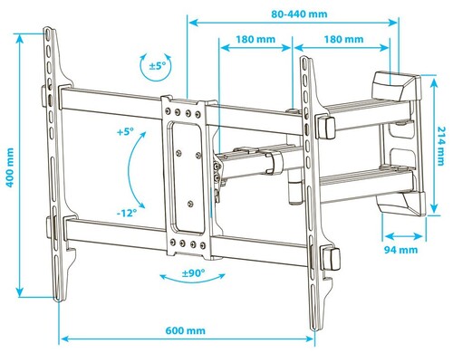 Купить Кронштейн для ТВ Kromax CORBEL-10 серый  9190496. Характеристики, отзывы и цены в Донецке