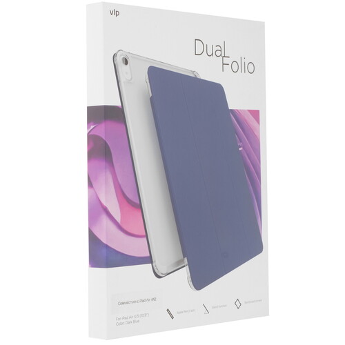 Купить Чехол-книжка VLP Dual Folio для Apple iPad Air (4th Gen) синий  9263539. Характеристики, отзывы и цены в Донецке