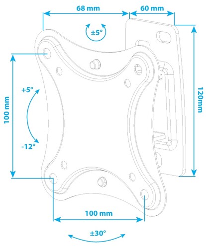 Купить Кронштейн для ТВ Kromax CORBEL-1 черный  9172276. Характеристики, отзывы и цены в Донецке