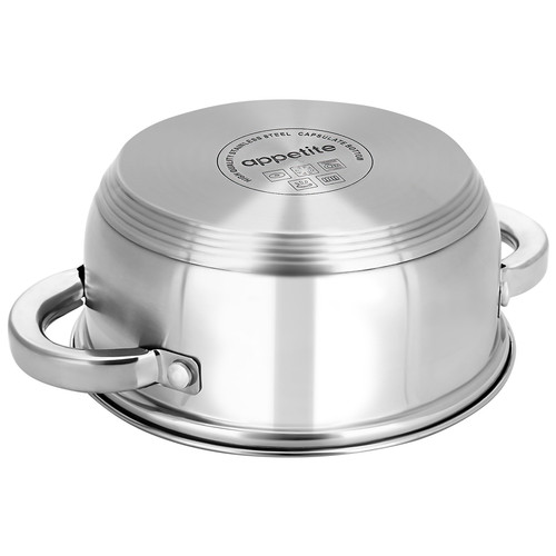 Купить Кастрюля Appetite Rondy SH07163 1.5 л 14 см серый  9294711. Характеристики, отзывы и цены в Донецке