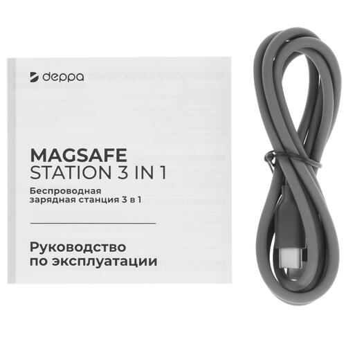 Купить Беспроводное зарядное устройство DEPPA MagSafe Station 3-in-1 серый  5454090. Характеристики, отзывы и цены в Донецке