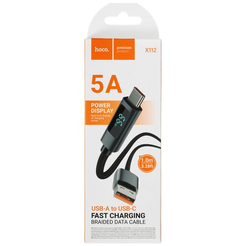 Купить Кабель круглый Hoco USB Type-C - USB 2.0 Type-A черный 1 м  5635366. Характеристики, отзывы и цены в Донецке