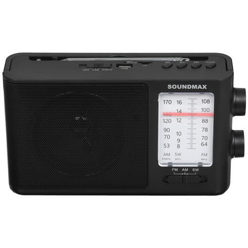 Купить Радиоприемник Soundmax SM-RD2121UB черный  9063224. Характеристики, отзывы и цены в Донецке