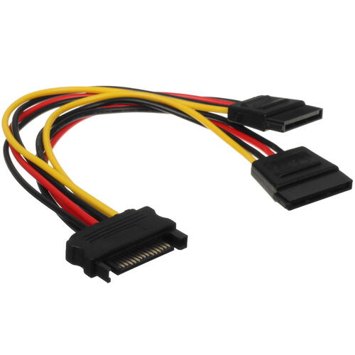 Купить Переходник для питания FinePower Sata 15-pin - 2 x Sata 15-pin  5421070. Характеристики, отзывы и цены в Донецке