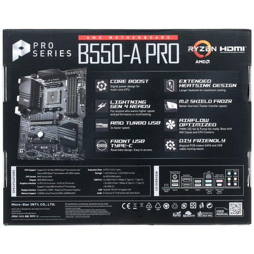 Купить Материнская плата MSI B550-A PRO  1679844. Характеристики, отзывы и цены в Донецке