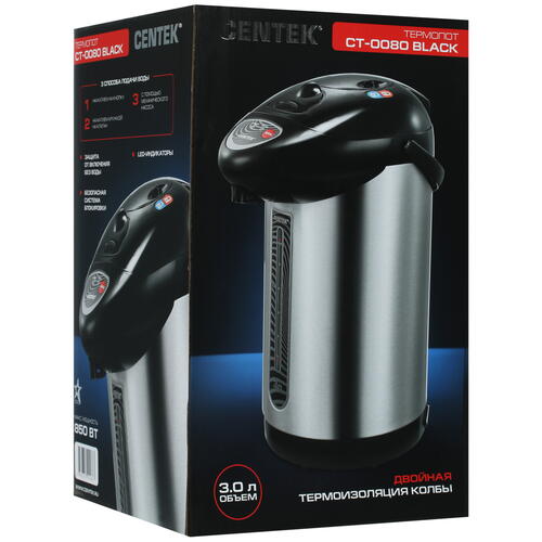 Купить Термопот Centek CT-0080 черный  1111860. Характеристики, отзывы и цены в Донецке