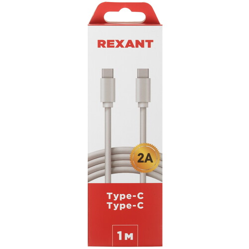 Купить Кабель круглый REXANT USB Type-C - USB Type-C белый 1 м  5479550. Характеристики, отзывы и цены в Донецке