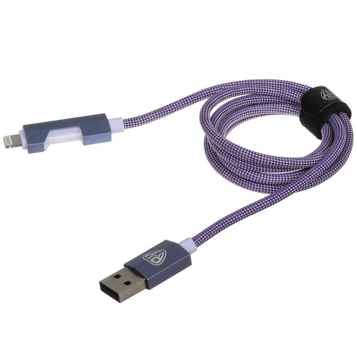 Купить Кабель круглый BY Lightning 8-pin - USB 2.0 Type-A фиолетовый 1 м  5482105. Характеристики, отзывы и цены в Донецке