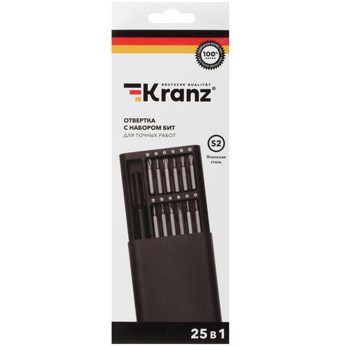 Купить Отвертка с набором насадок Kranz KR-12-4753  5403674. Характеристики, отзывы и цены в Донецке