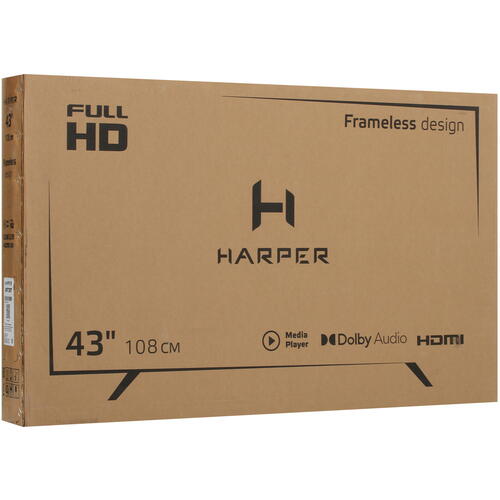 Купить 43" (109 см) Телевизор Harper 43F720T черный  8188708. Характеристики, отзывы и цены в Донецке