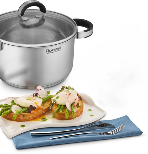 Купить Кастрюля Rondell Brando RDS-1805 5.1 л 24 см серебристый  9309624. Характеристики, отзывы и цены в Донецке