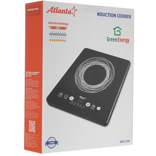 Купить Плита компактная электрическая Atlanta ATH-1759 черный  9032116. Характеристики, отзывы и цены в Донецке
