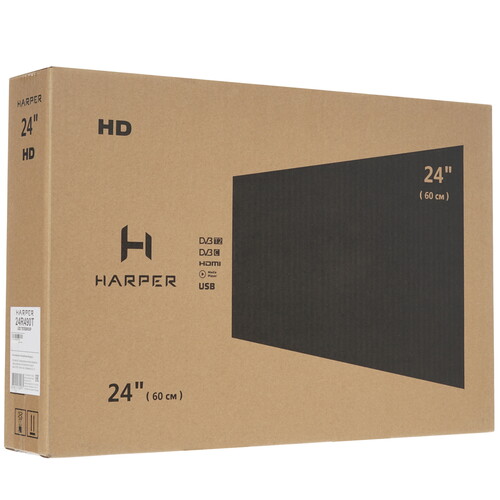 Купить 24" (60 см) Телевизор Harper 24R490T черный  8193057. Характеристики, отзывы и цены в Донецке